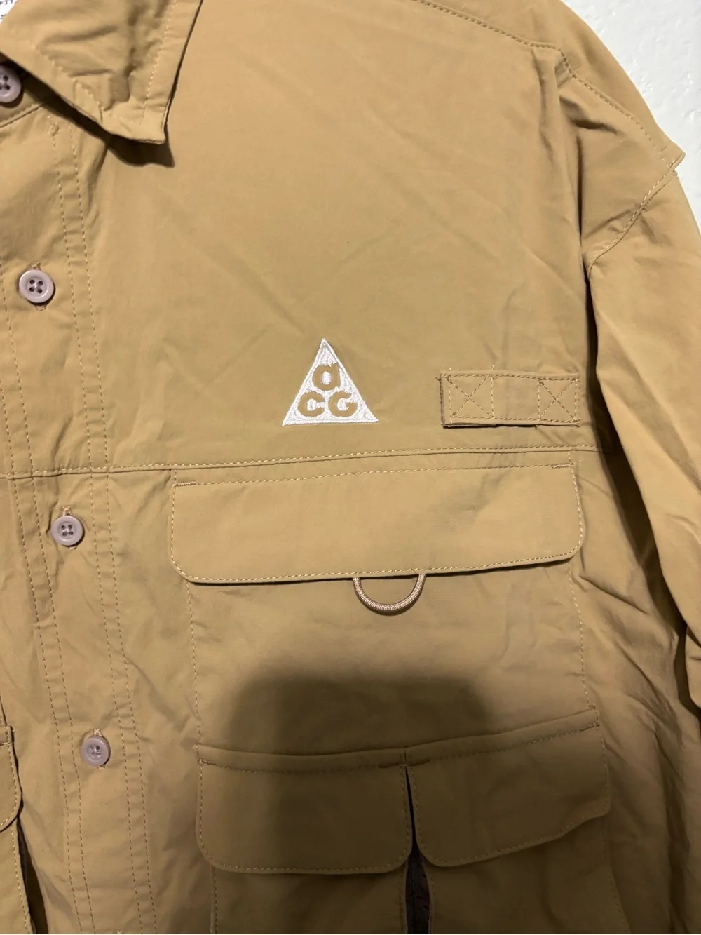 Nike ACG Orb Weaver Shirt Khaki Dri-Fit ADV Utility Hiking Jacket Men’s Size M